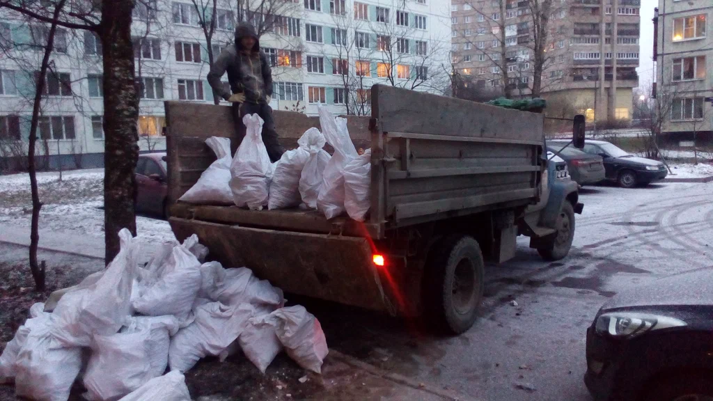 Вывоз мусора в мешках в Долгопрудном в октябре